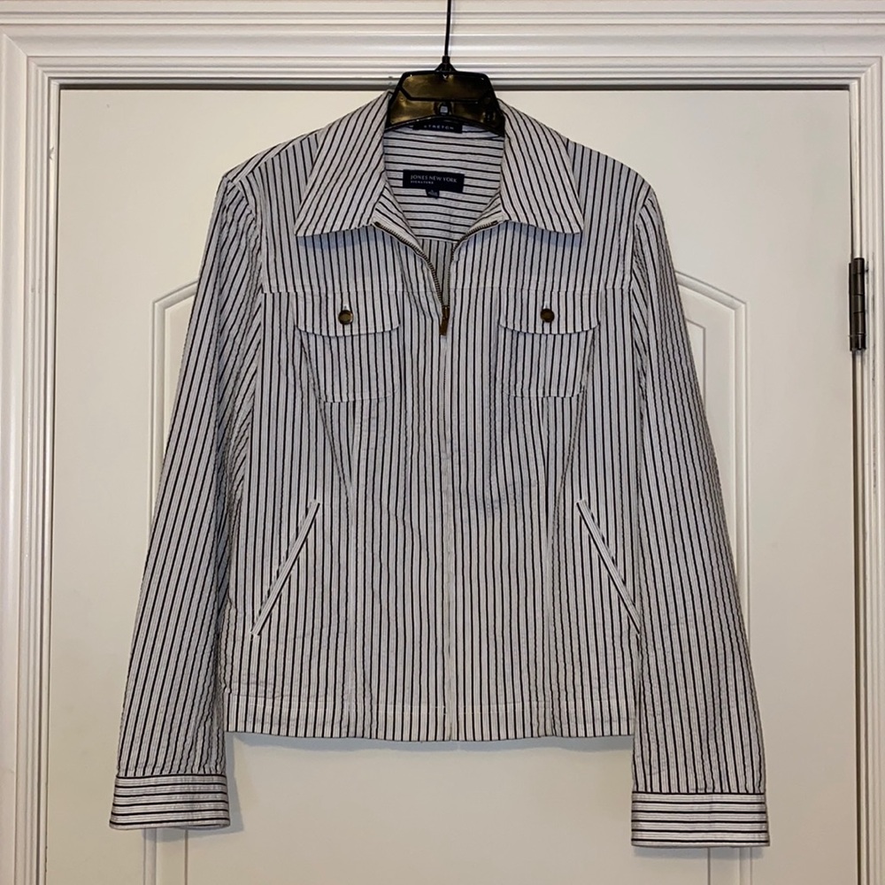 Jones New York Signature Stretch Zip-up Jacket